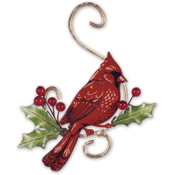 Cardinal-Poinsettia Ornament 5.5" for wholesale by Sunset Vista Designs