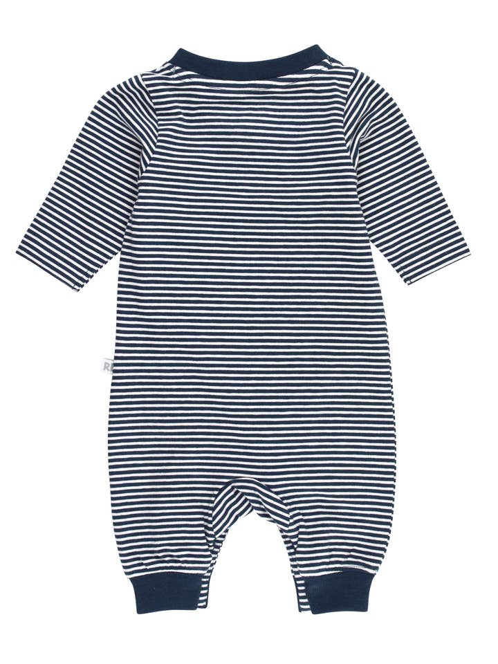 Blue Baby Tiny Navy Stripe Knit Henley Pocket Romper
for wholesale on Faire