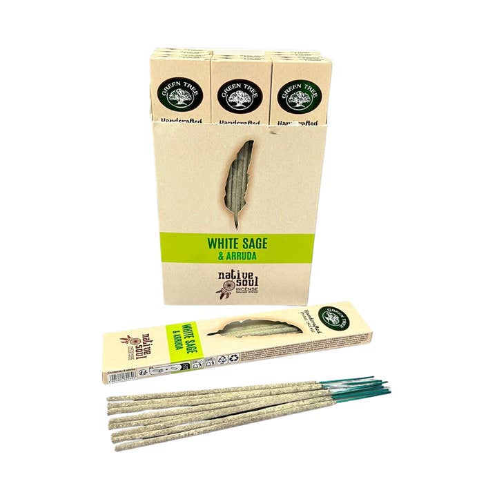 Encens Smudge Native Soul Sauge blanche & Arruda 15 grammes pour la vente par Green Tree