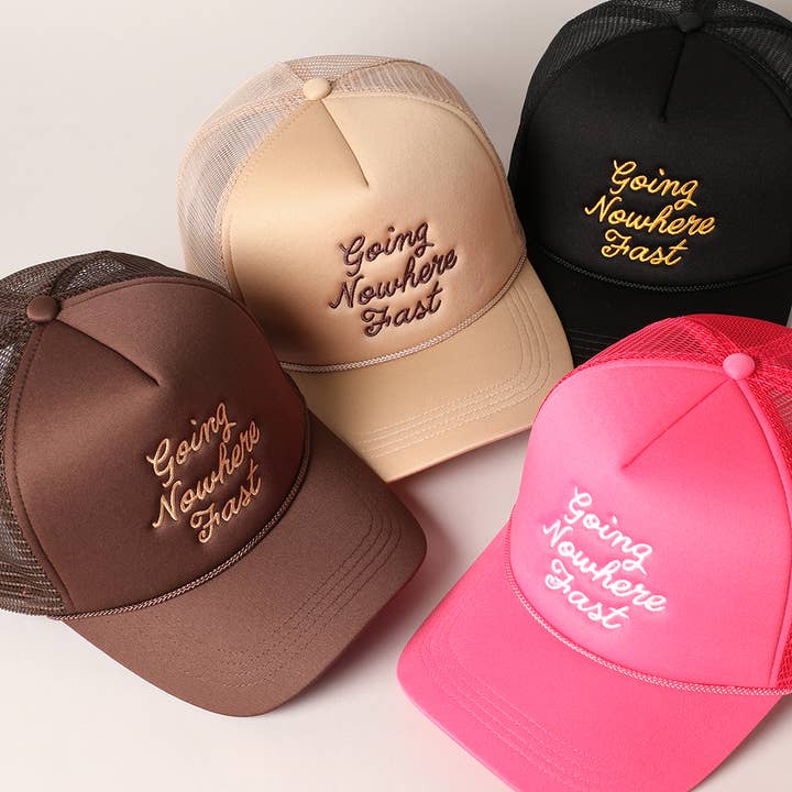 Fashion City - Wholesale Trucker Hat - Women's - Going Nowhere Fast Embroidery Foam Trucker Hat