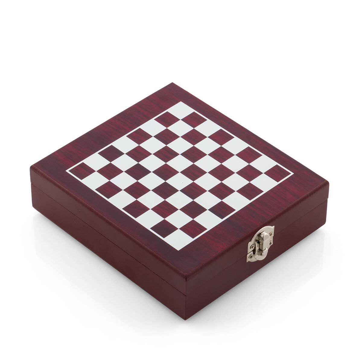 InnovaGoods - Vente Jeux de société - InnovaGoods Coffret d’accessoires pour vin et jeu d’échecs en bois et acier1