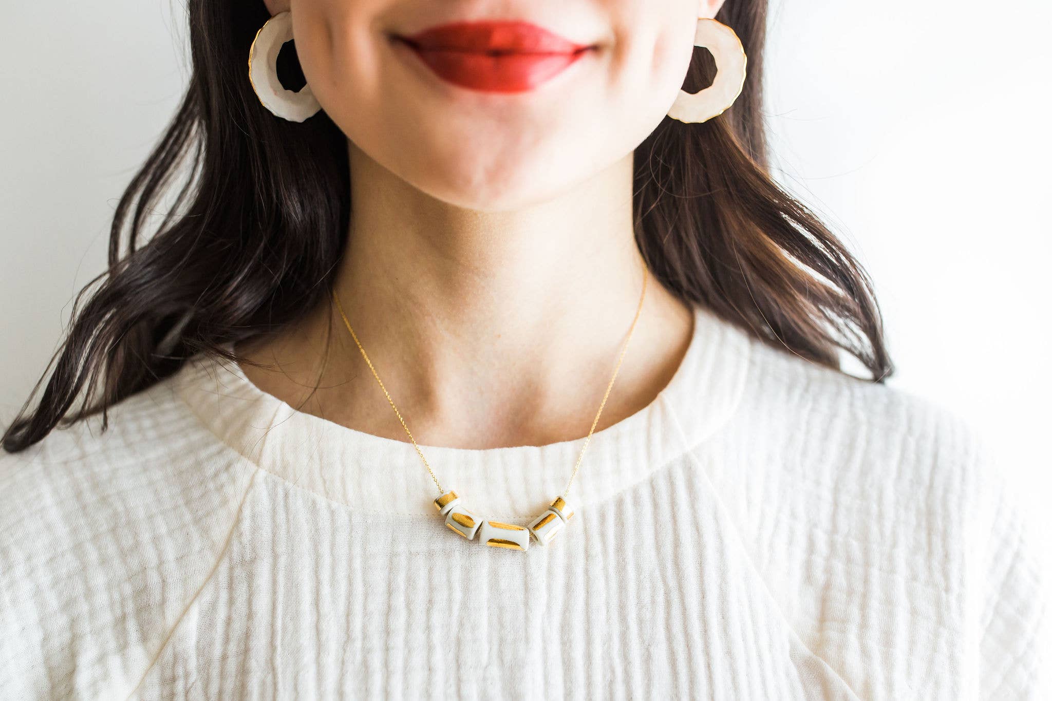 Jenna Vanden Brink Ceramics - Vendita all'ingrosso Orecchini a cerchio - Cerchi pizzicati3