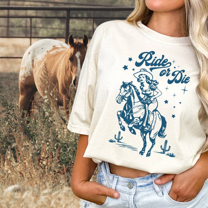 RIDE OR DIE TEE for wholesale by Lulu & Ash