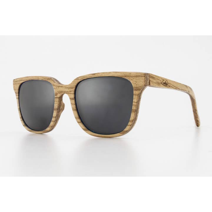 Cadres en bois de zèbre Drifters - Non polarisés pour la vente par LUKE SHADES WOODEN EYEWEAR