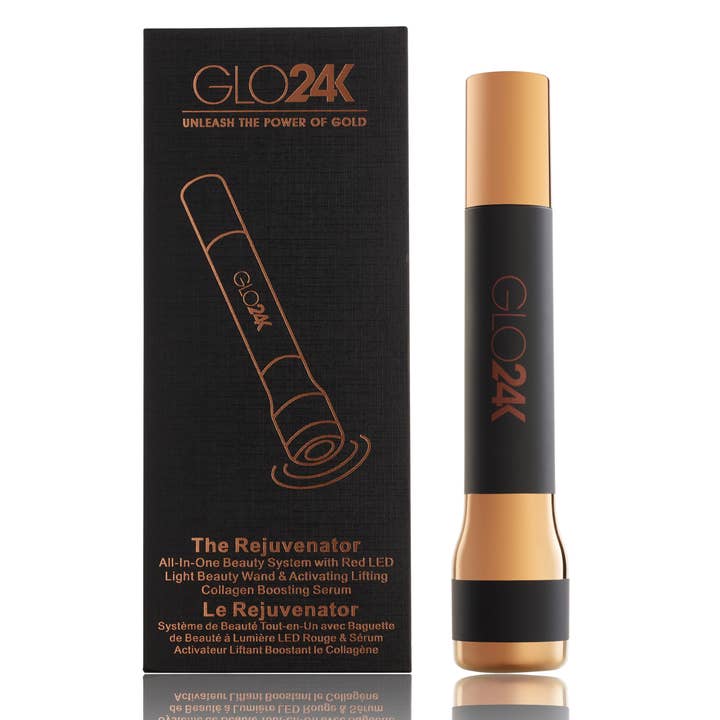 GLO24K - Wholesale Electronic Skincare Device - The Rejuvenator: LED Beauty Wand + Collagen Serum System