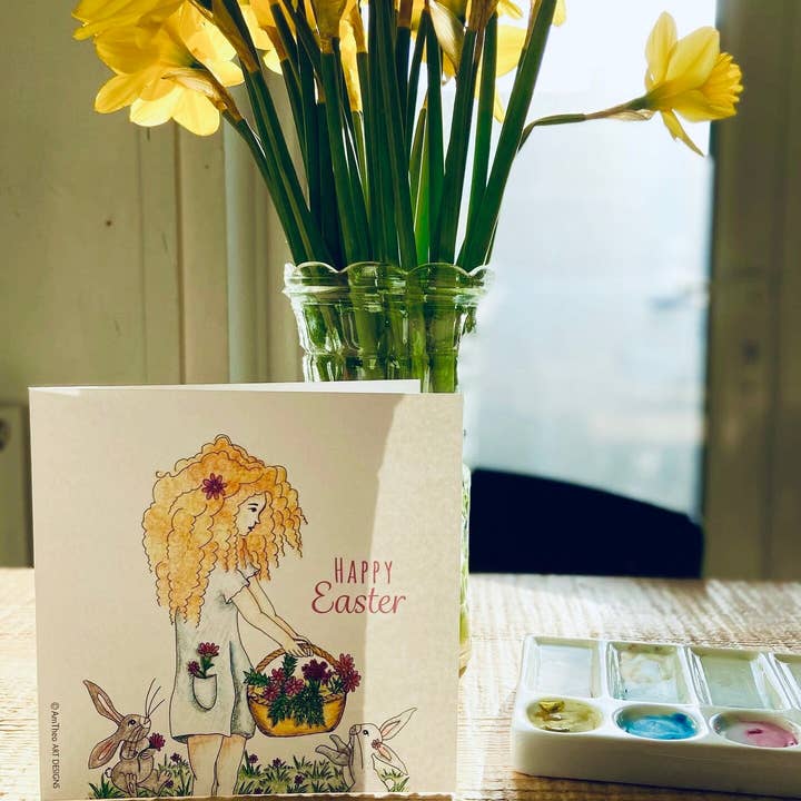 AmTheo Art Designs - Wholesale Easter Card - Easter greeting card, Happy Easter card, Cute Easter card2