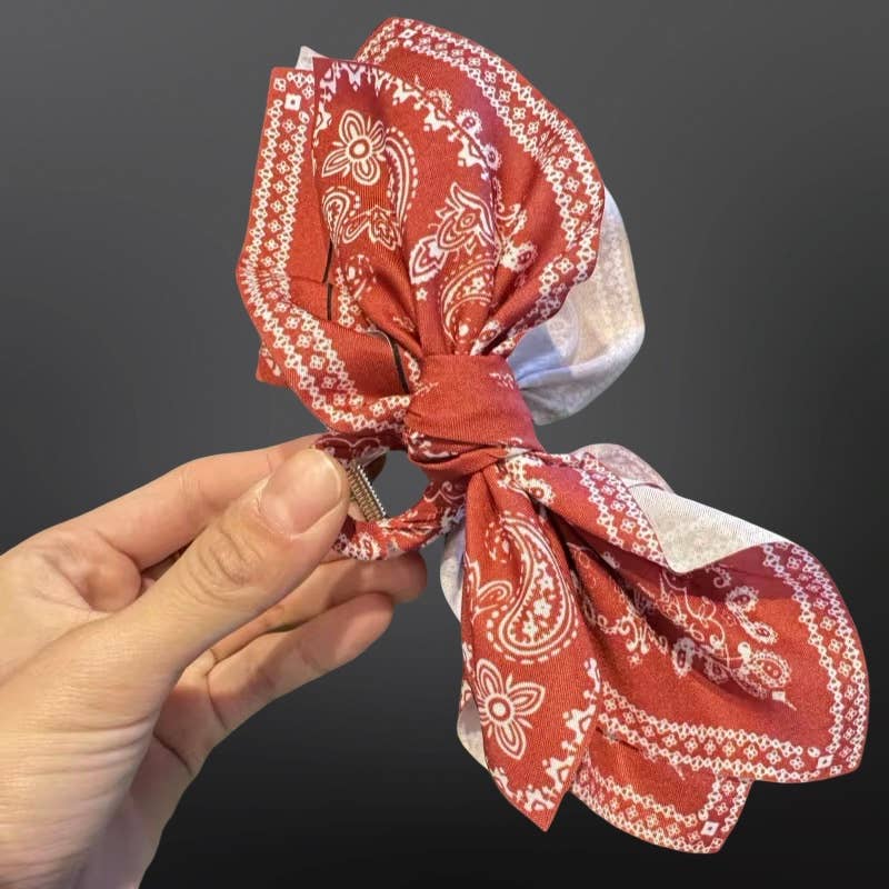 Westrian International - Vente Nœud pour cheveux – femme - Pince à cheveux occidentale à motif cachemire nœud bandana4