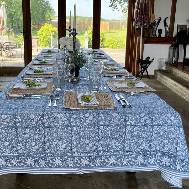 Florence French Blue Tablecloth for wholesale by FARO