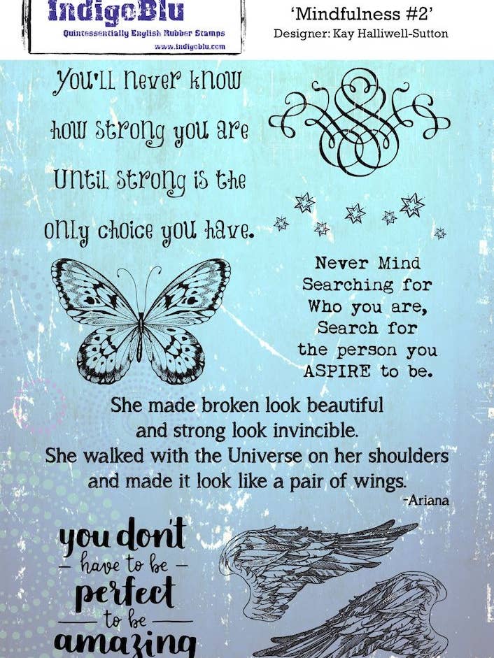 Mindfulness 2 A5 Rød gummistempel af Kay Halliwell-Sutton for engroshandel hos IndigoBlu