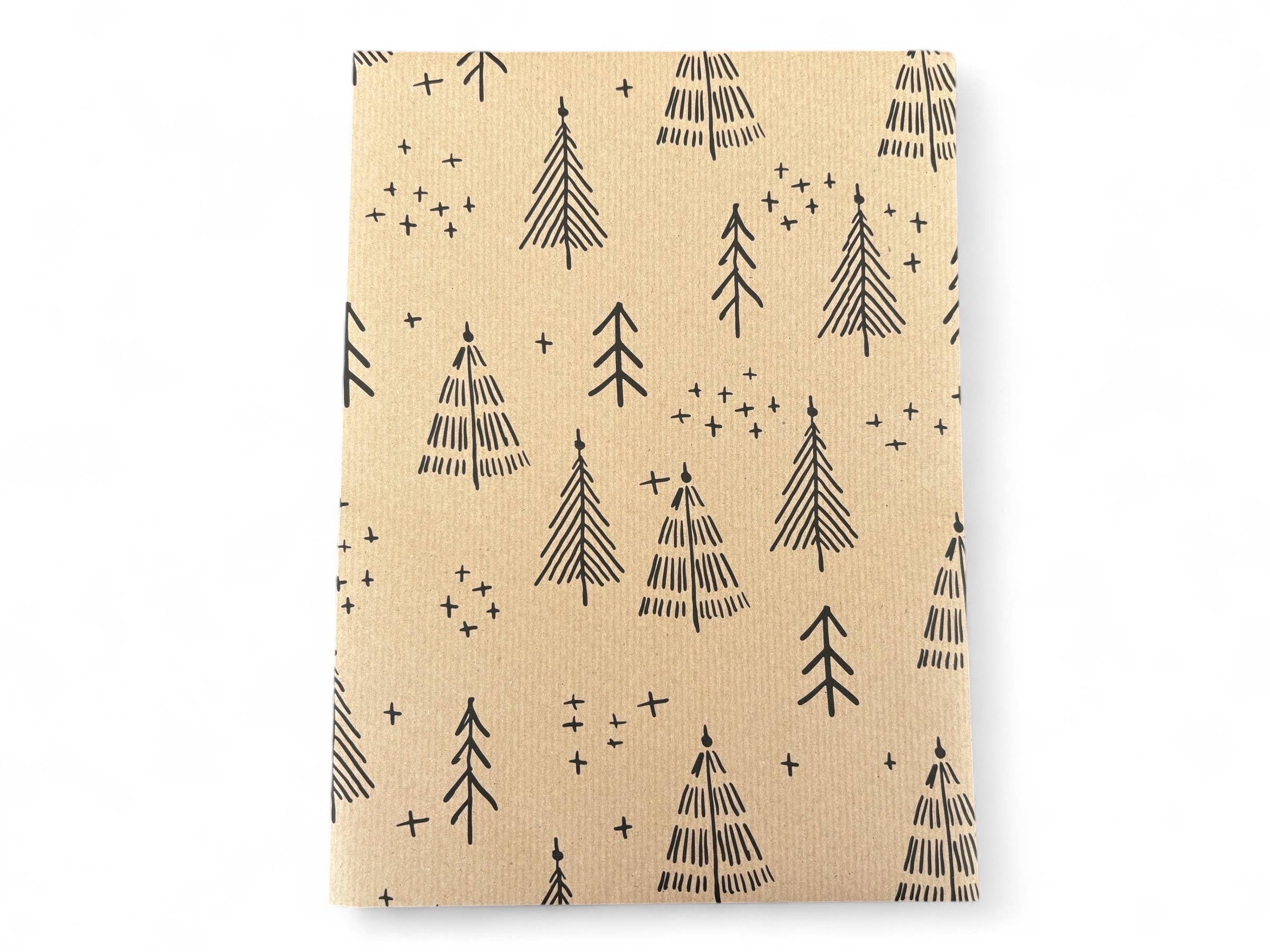 PlanetWrapIt - Wholesale Wrapping Paper Roll - Black Christmas Trees Recycled Kraft Gift Wrapping Paper 5