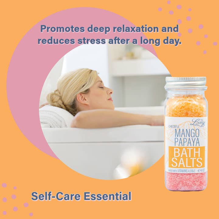 Luxiny Products - Luxurious Bath and Body - Wholesale Bath Salts - Bath Salts | Mango Papaya | 4 oz | Bath Salts Soak