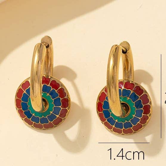 Brincos argola em aço inoxidável 24bOA034D por atacado de Blossom bijoux