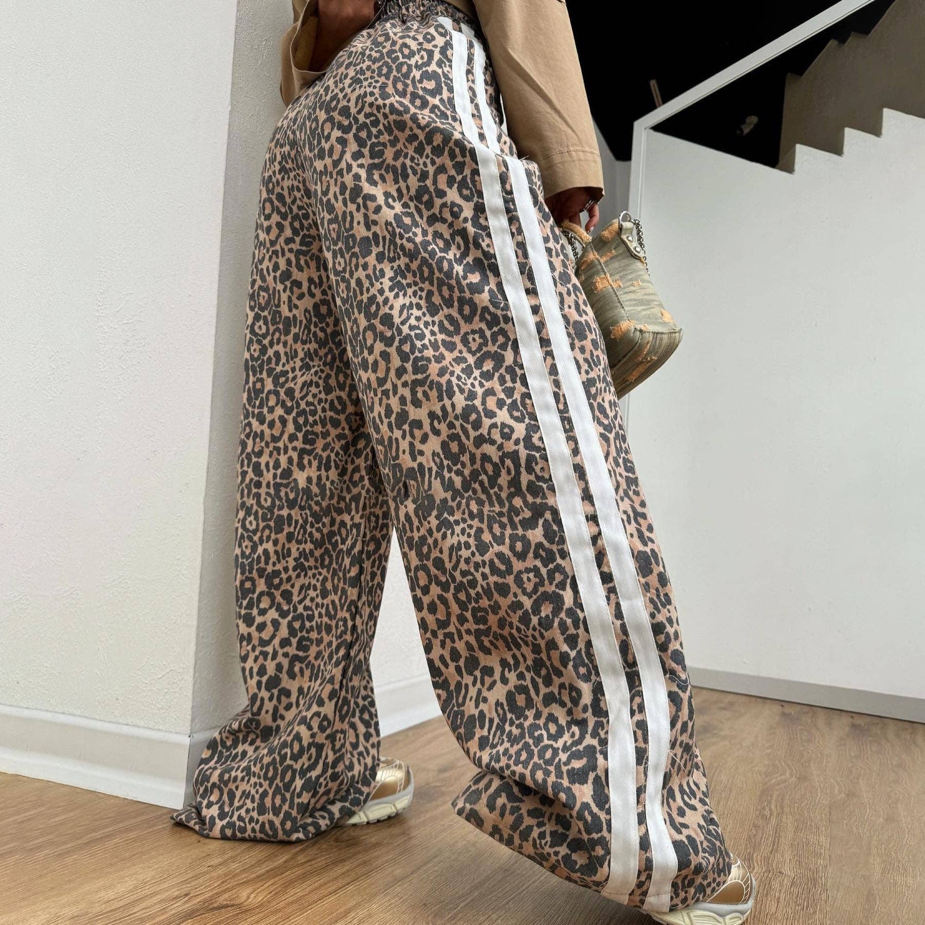 Marayn - Wholesale Pants - Women's - Leopard Print Wide Leg Trousers Summer 20253