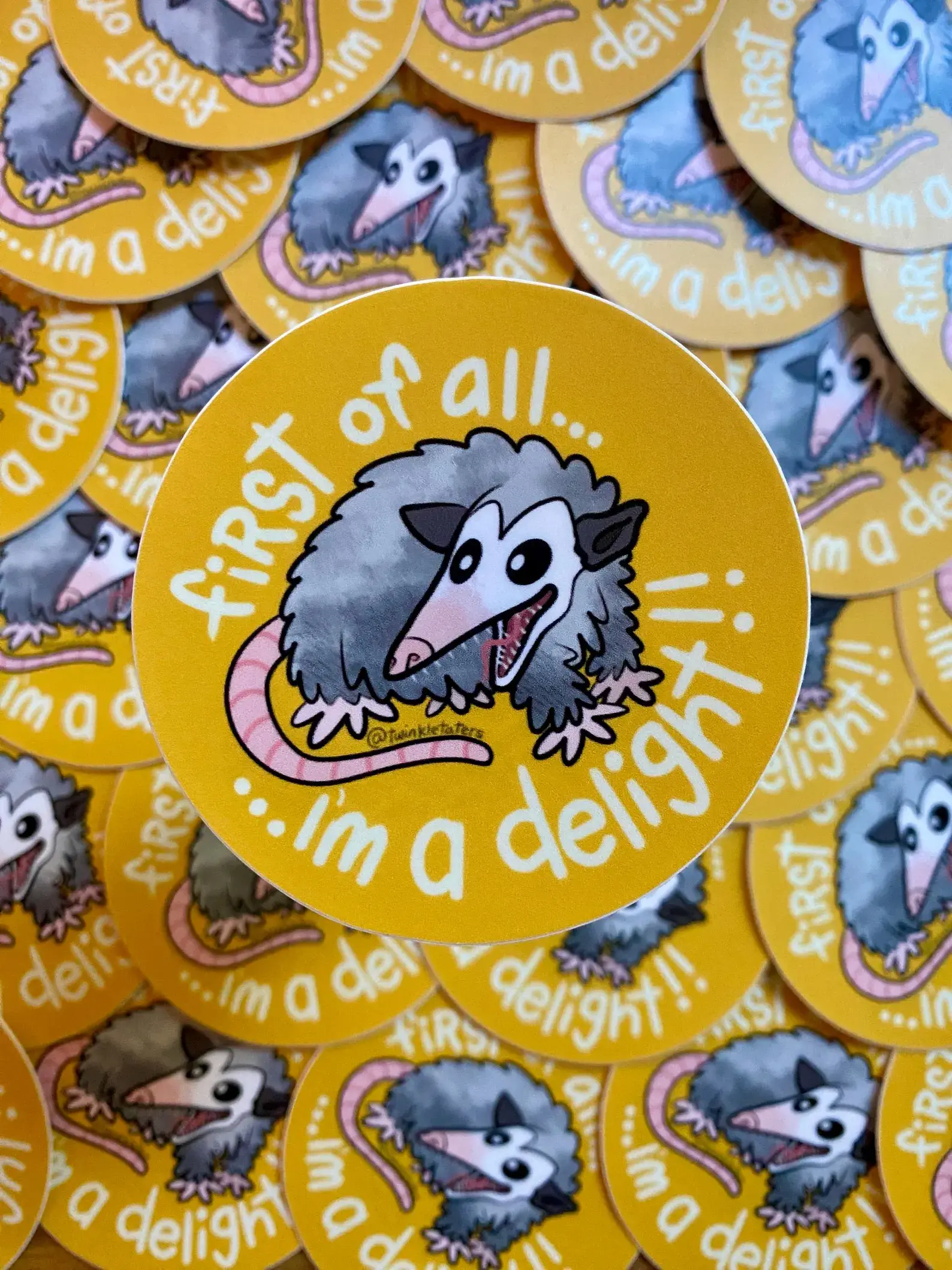 Designs by Diana - twinkletaters - Wholesale Sticker - Funny Opossum Vinyl Sticker1