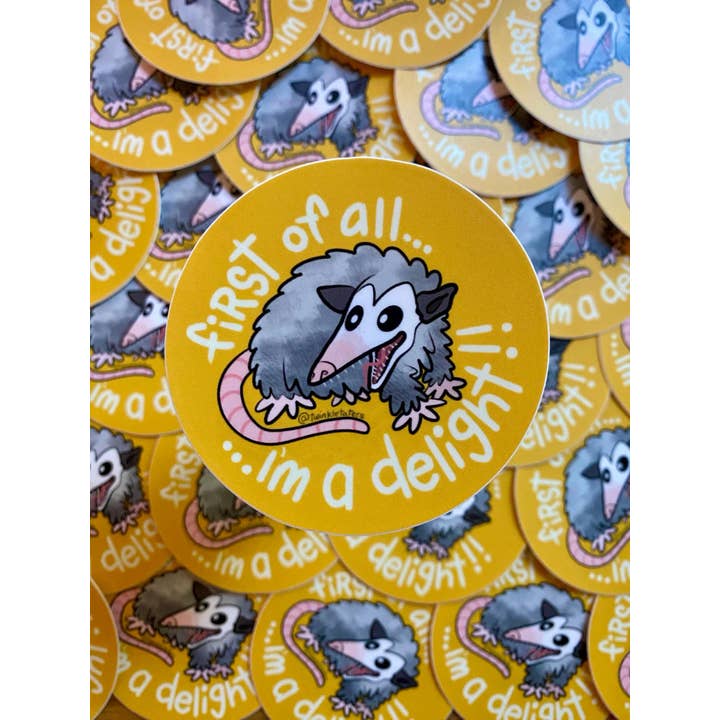Designs by Diana - twinkletaters - Wholesale Sticker - Funny Opossum Vinyl Sticker1