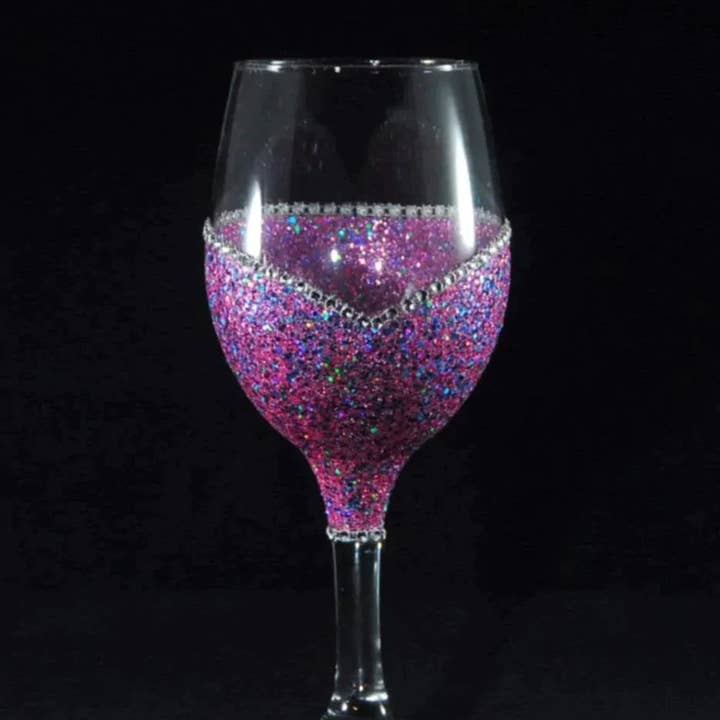 WineyBitches.Co - Wholesale Wine Glass - Valentine Schmalentine – Bling Glitter Glass Wine Glasses (Anti-Valentine’s Day Collection)10