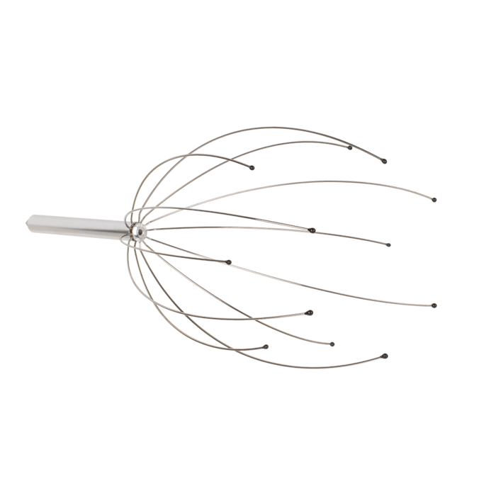 Out of the blue KG - Wholesale Hoofdhuidmassage-apparaat - Deluxe metalen hoofdmassager met 12 masserende armen in kunststof buis2