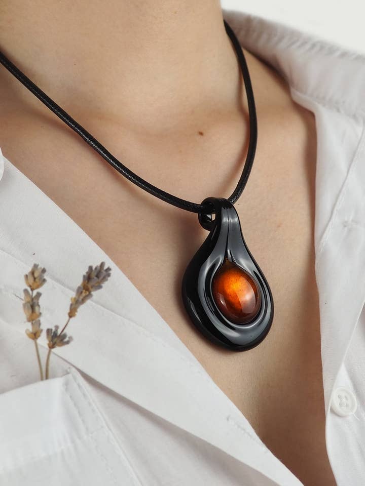 Colar Regulus Jóias de Vidro Murano Artesanal Candeeiro por atacado de Drusilya Glass Art