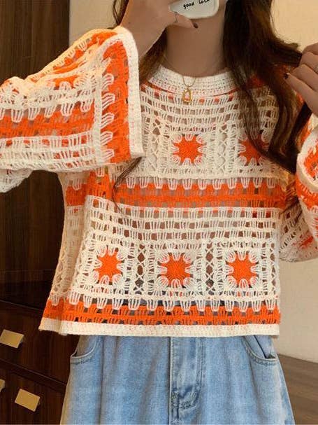 DE VAVE - Wholesale Knit Top - Women's - Eyelet knit Top