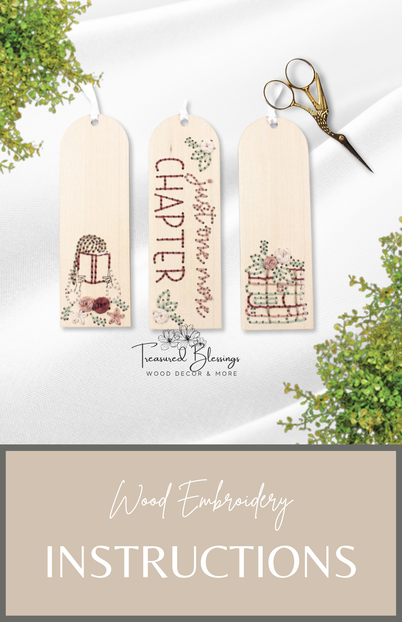 Treasured Blessings, LLC - Wholesale Embroidery/Cross Stitch Supplies - Wood Embroidery Kit - Book Lovers Bookmarks (Set of 3)1