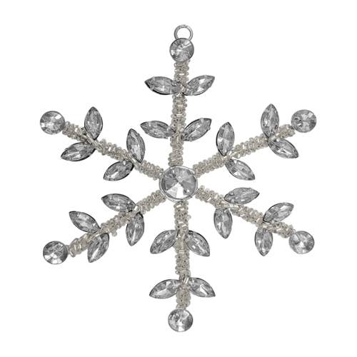 India Handicrafts Inc - Wholesale Ornament Set - Gold & Silver Snow Flake Asst.6