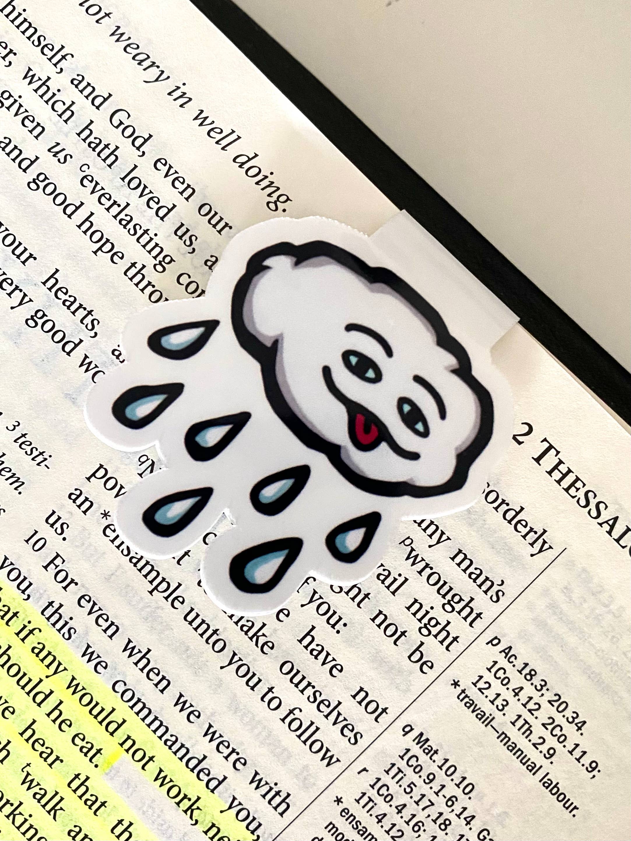 LilacGhostie Creations - Wholesale Bookmark - Doodle Cloud Magnetic Bookmark | Cute Book Accessory Gift