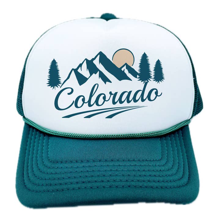 Kids Colorado Trucker Hat - Blue MTN for wholesale by Hey Mountains