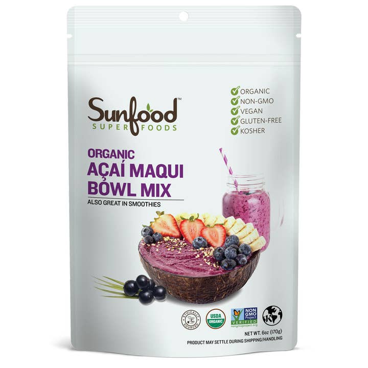Acai Maqui Bowl Mix, 6oz for wholesale by Sunfood Superfoods