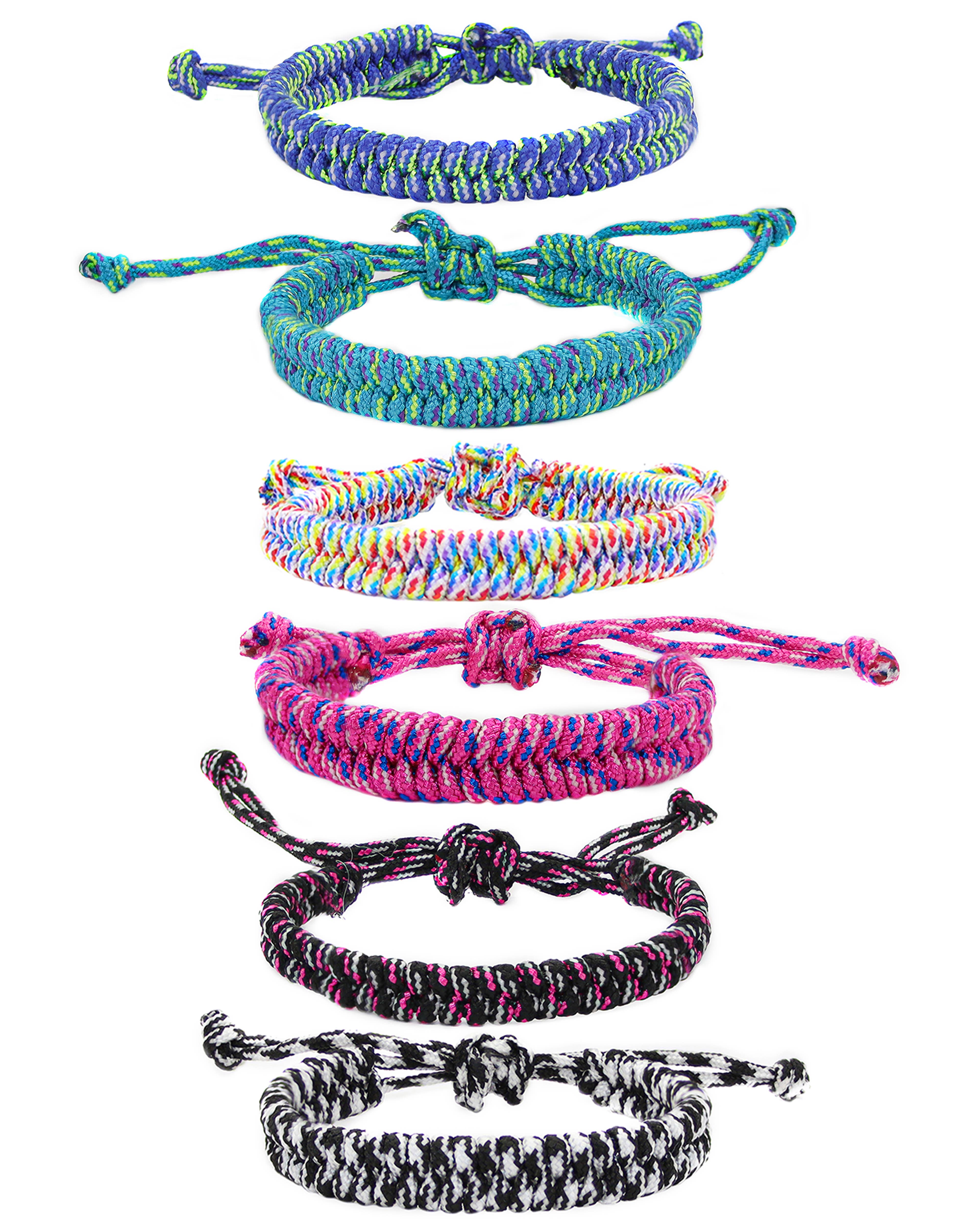 Natalia - Wholesale Jewelry Set - Adjustable Paracord Friendship Bracelets - SET 6