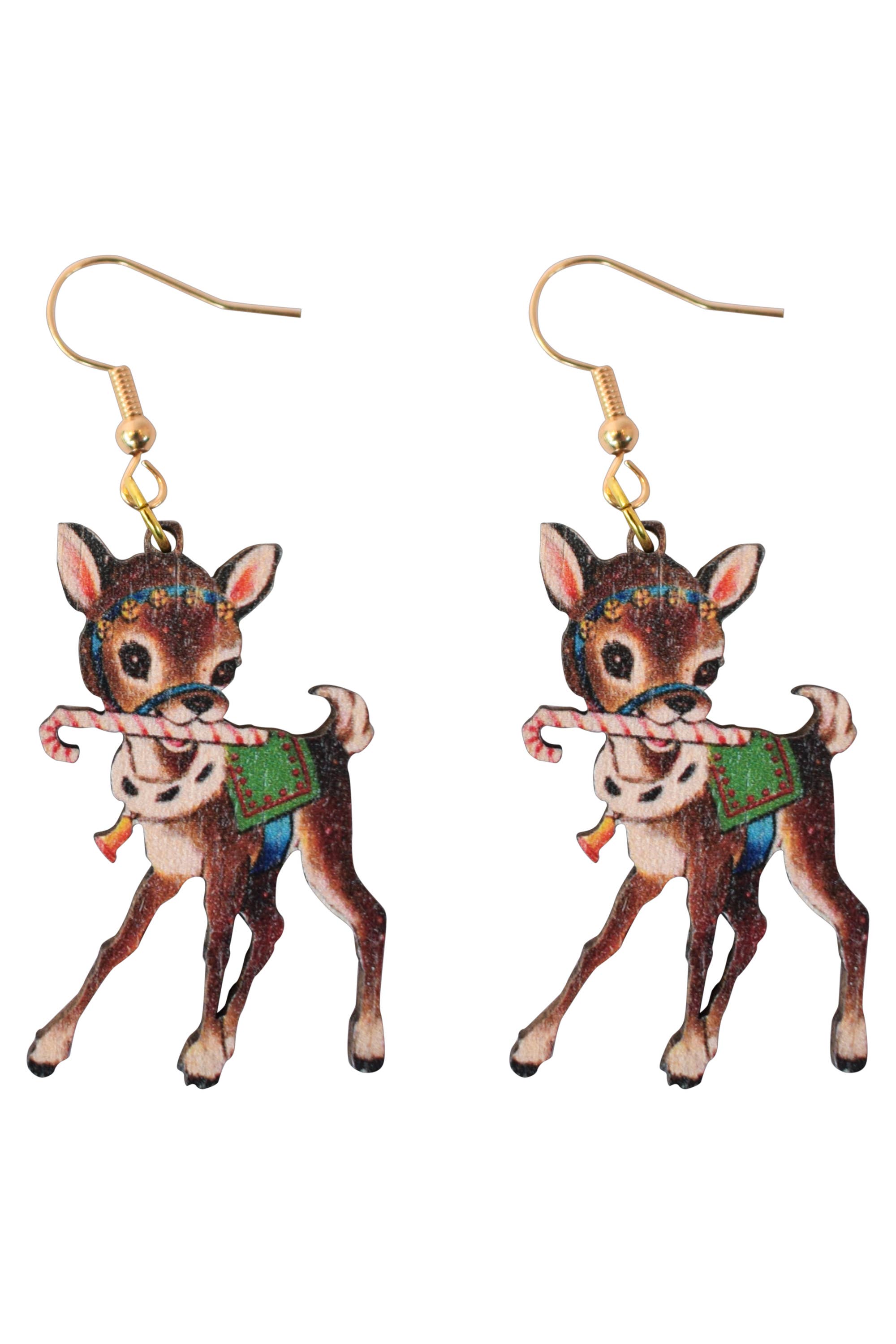 Buy Socks You All - Wholesale Dangle Earrings - Vintage Reindeer Earrings0