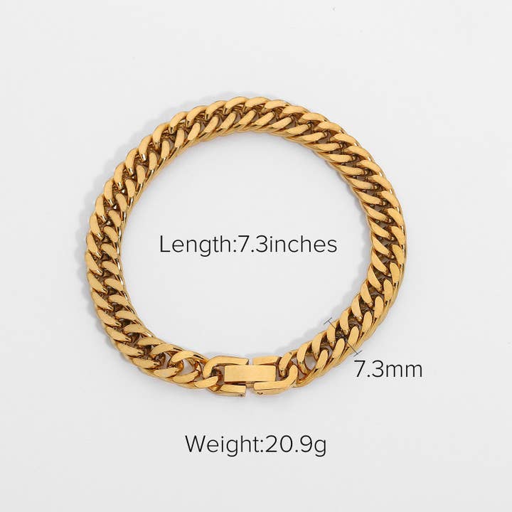 Mio Queena - Wholesale Link & Chain Bracelet - Multi Style 18K Gold Plated Steel Chain Bracelets - FGS