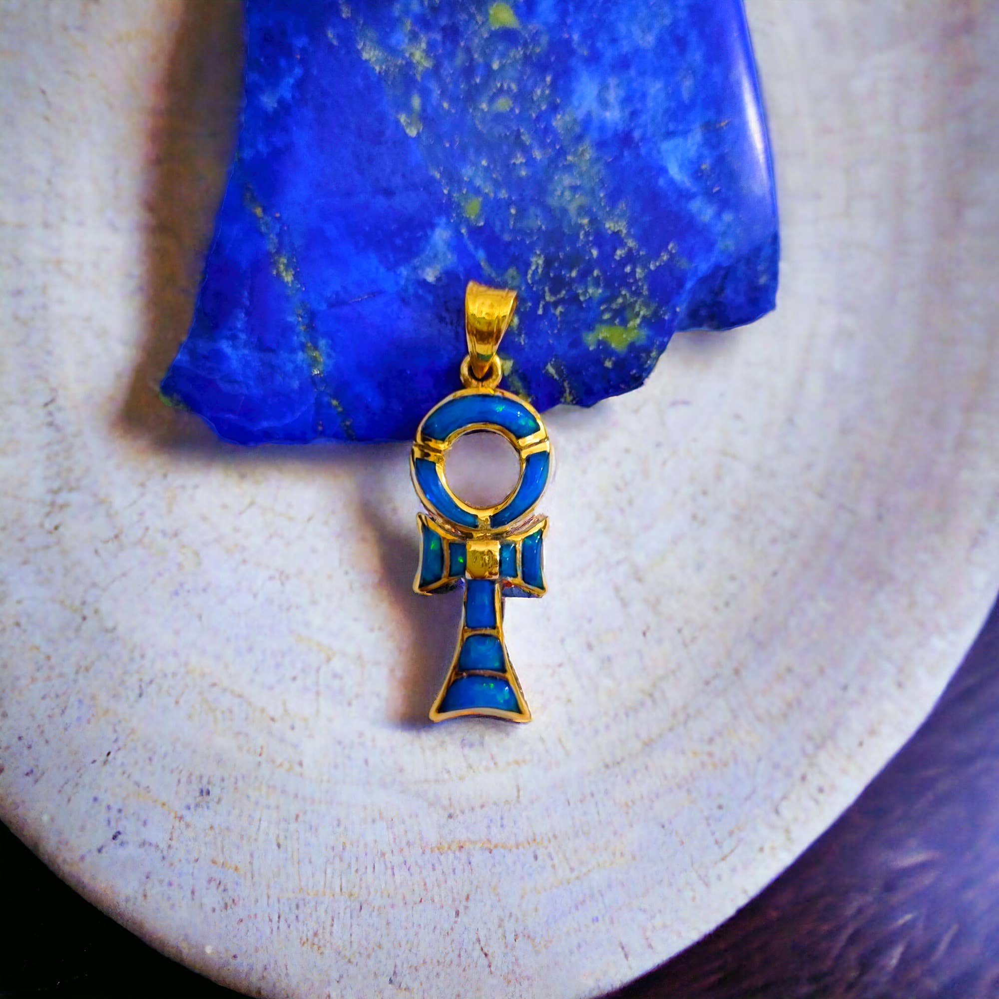 ALADDIN'S LAMP JEWELRY - Wholesale Individual Charm/Pendant - Gold  Key Of Life Ankh Opal Pendant7