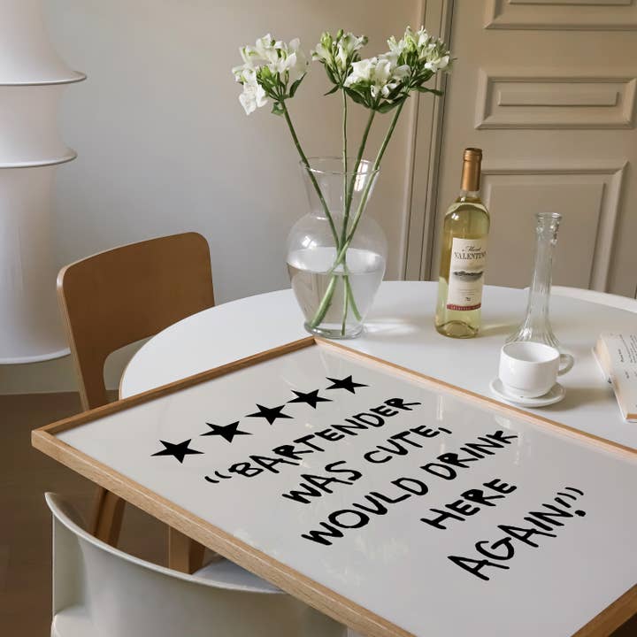 KIKIANDNIM - Wholesale Art Print - Funny Bar Cart Wall Art Print | Cute Bartender | Home Decor2