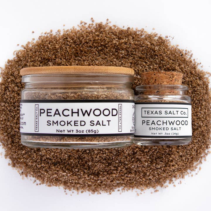 Peachwood Smoked Salt for wholesale by Texas Salt Co