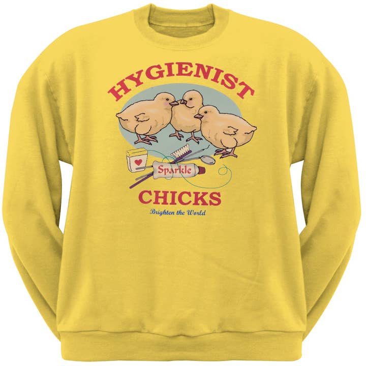 Sudadera de cuello redondo para hombre Hygienist Chicks Brighten The World para venta al por mayor de Official Store