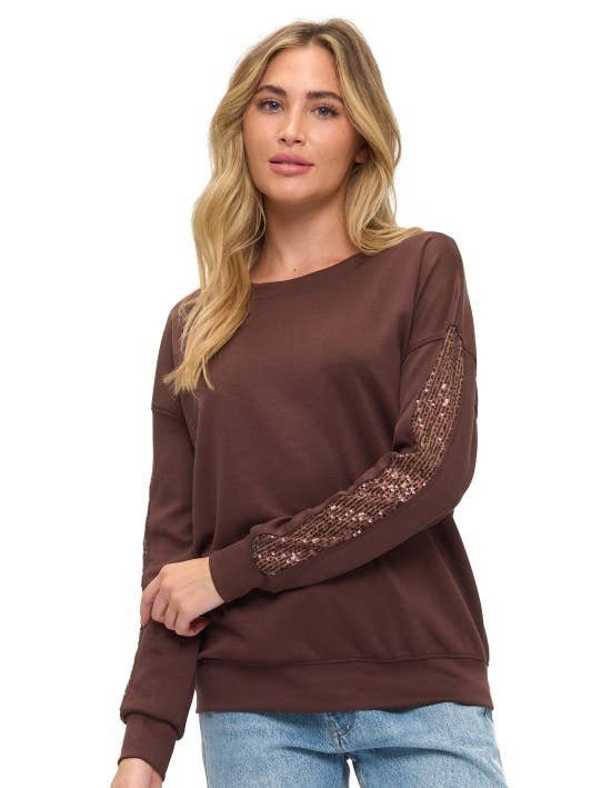 Top con contraste de mangas para venta al por mayor de Ariella USA