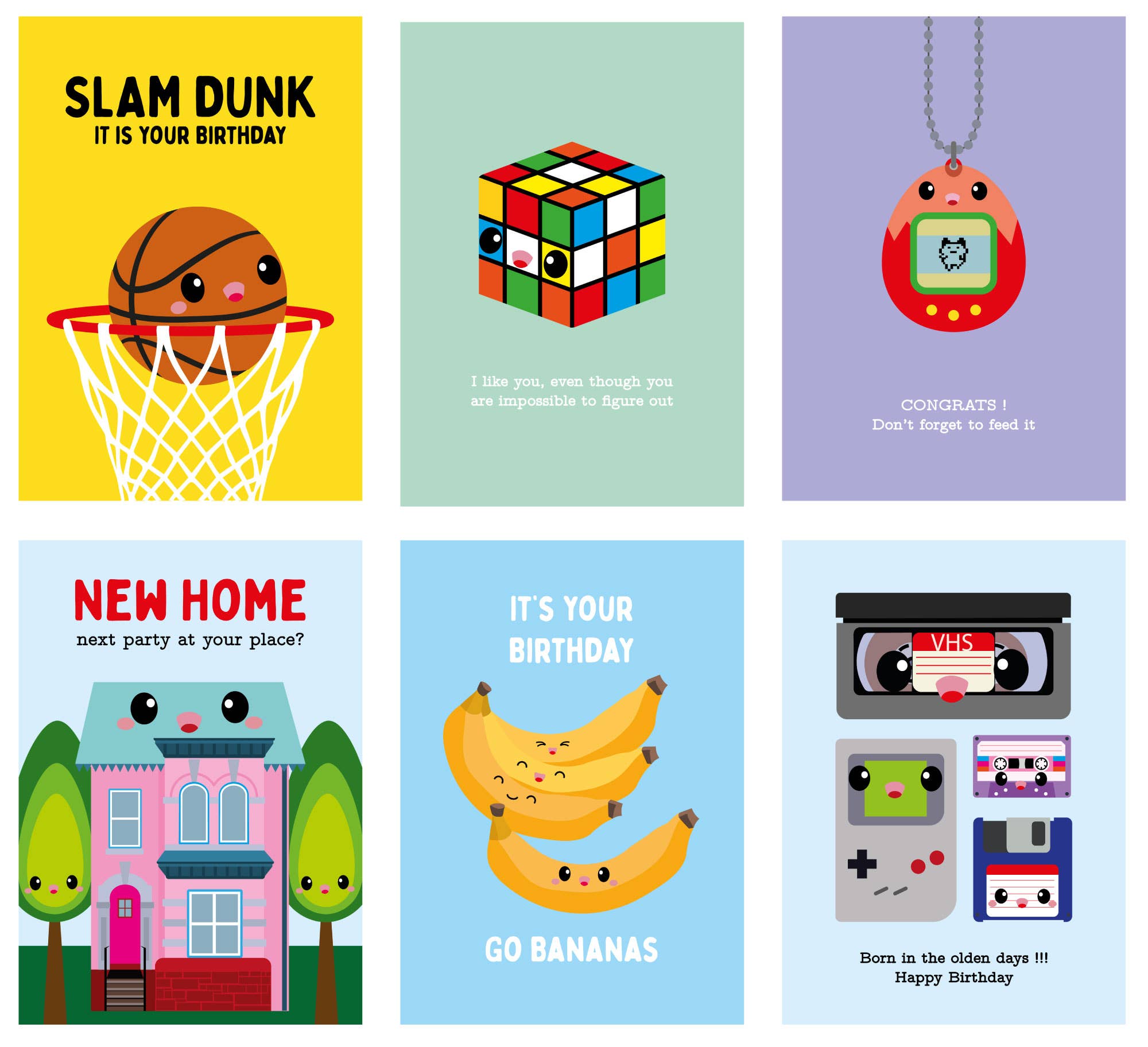 Studio Inktvis - Wholesale Birthday Card - Born in the olden days VHS tape, floppy disk & cassette tape2