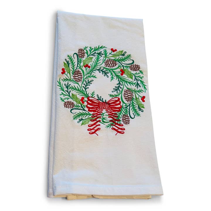 Towel - Swirl Wreath with Bow for wholesale by Vibrantly Blue