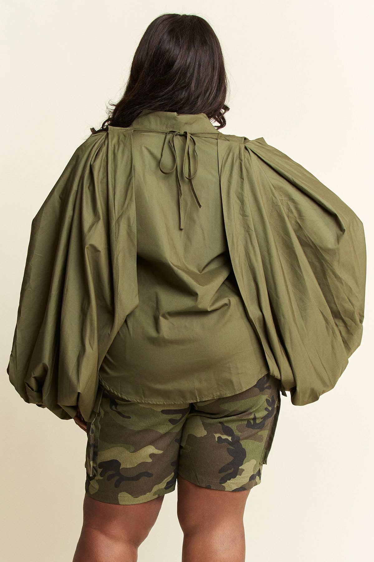 Namatt Design - Wholesale Button Down Shirt - Women's - Plus Short Sleeve Shirt with Detachable Long Sleeves13