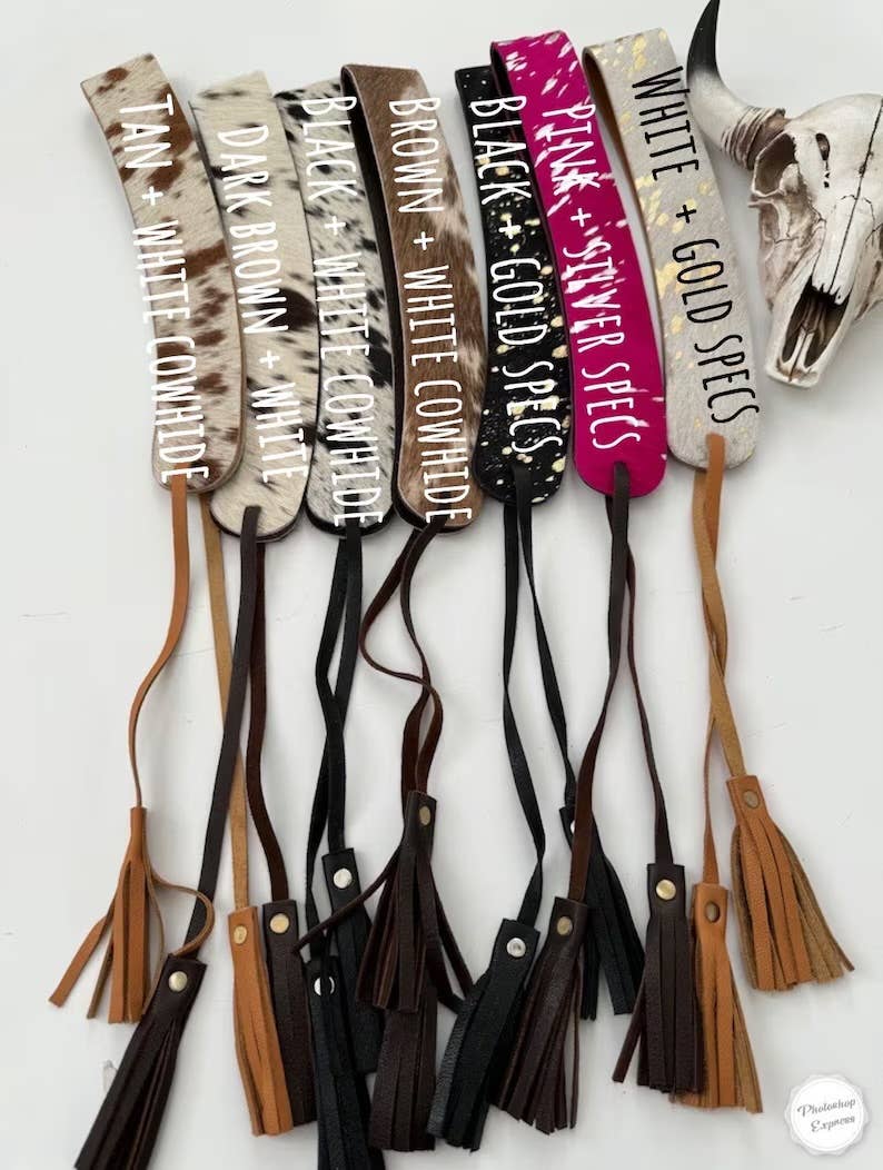 Boho Ranch Shop - Wholesale Hat Accessory - Women's - 1.65” COWHIDE HAT BAND Leather Hat Band leather ties8