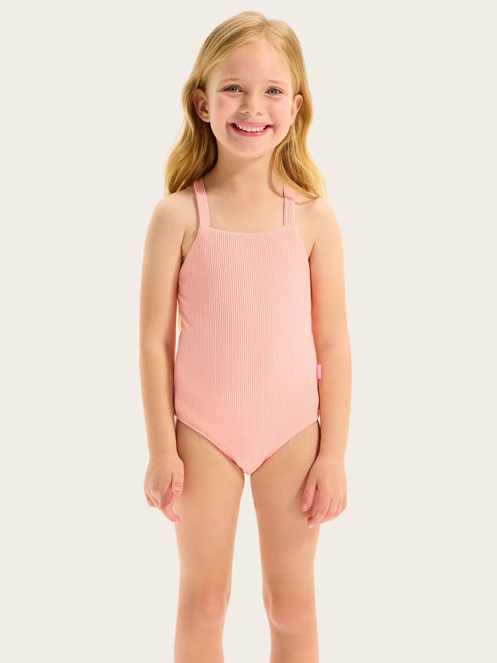 Textured Gathered One Piece - Coral for wholesale by Seafolly Kids
