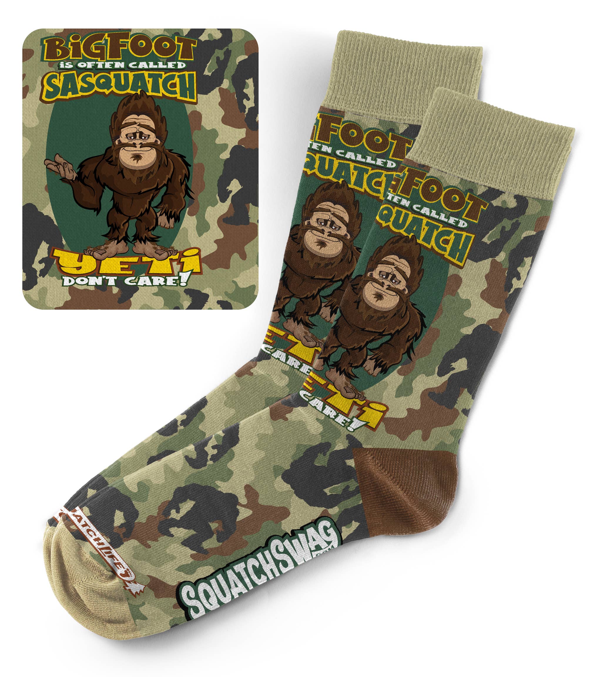 SquatchSwag - Venta al por mayor Calcetines - Unisex - Calcetines Bigfoot - Calcetines BillyBob Bigfoot Fun16