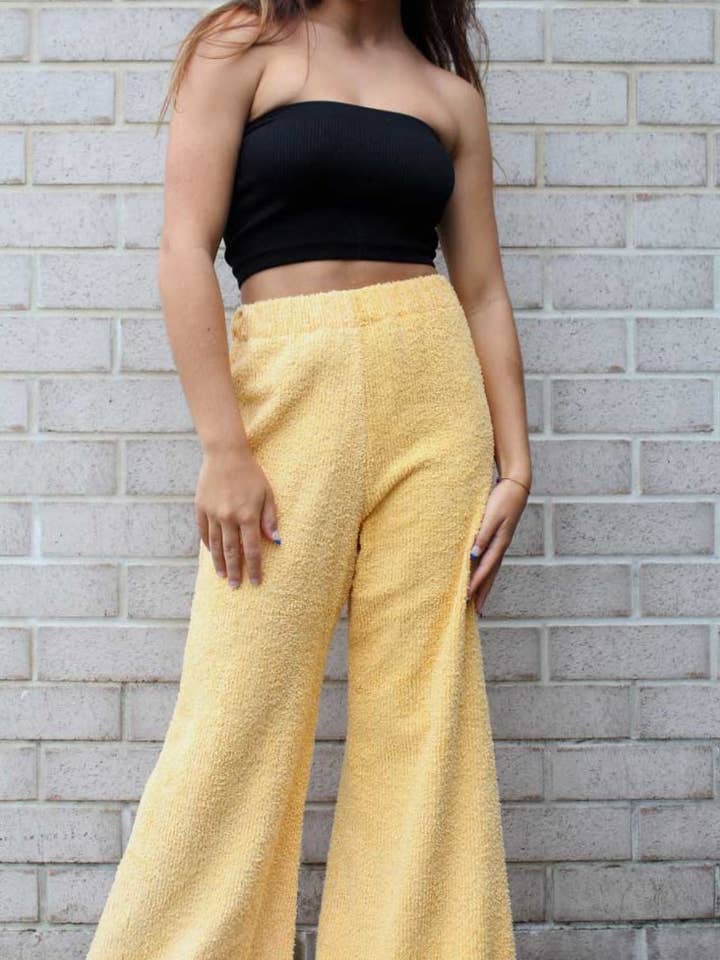 Yellow Terry Flares for wholesale by KHANUNBYMIMI