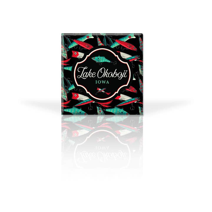 Matrix - Wholesale Magnet - Customizable Metal Magnet 2" x 2": Red & Green Lures0