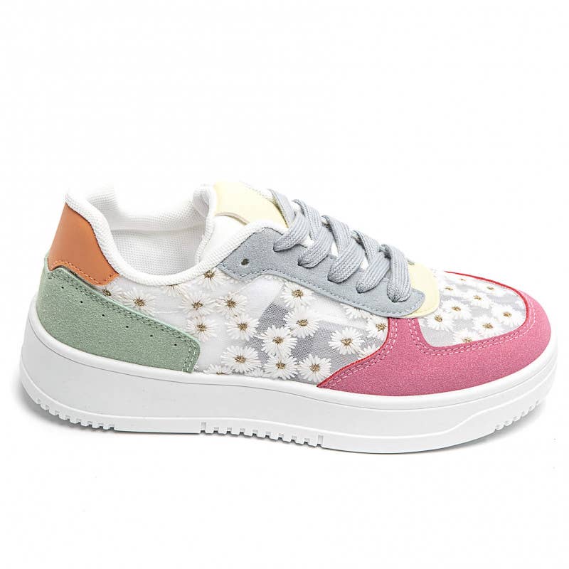 idealshoes - Wholesale Sneakers - Dames - idealshoes dames sneakers met bloemenprint11
