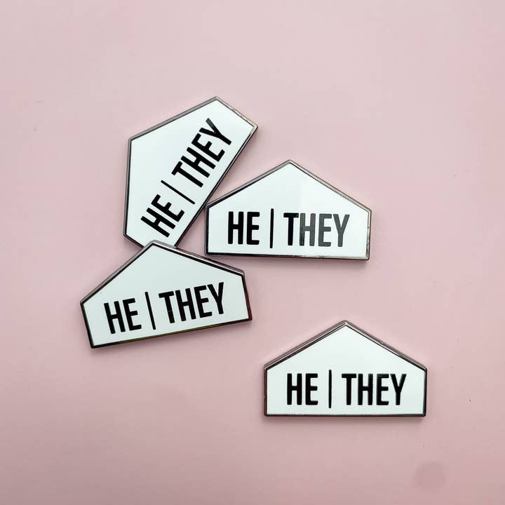 Flags For Good - Wholesale Lapel Pin/Button - Pronoun + Flag Set Bulk Badges (Tops Only)