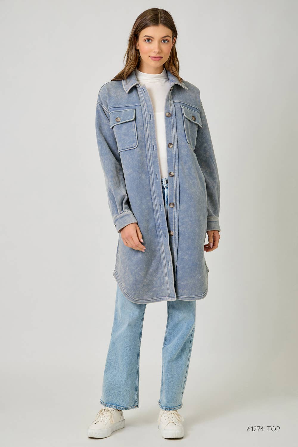 Mystree - Vendita all'ingrosso Giacca - Donna - 61231 Giacca Lunga in Spugna Lavata7