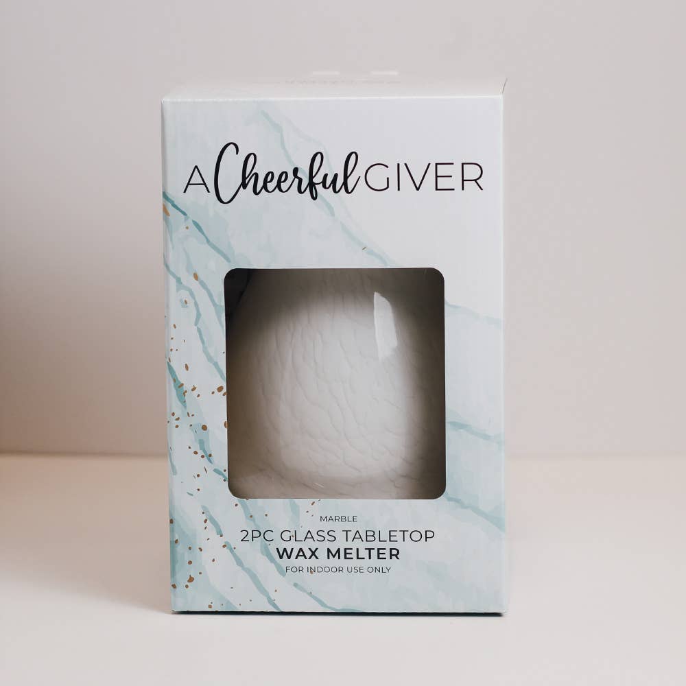 A Cheerful Giver – wholesale Wax warmer – Marble Glass Wax Melter - Tabletop1