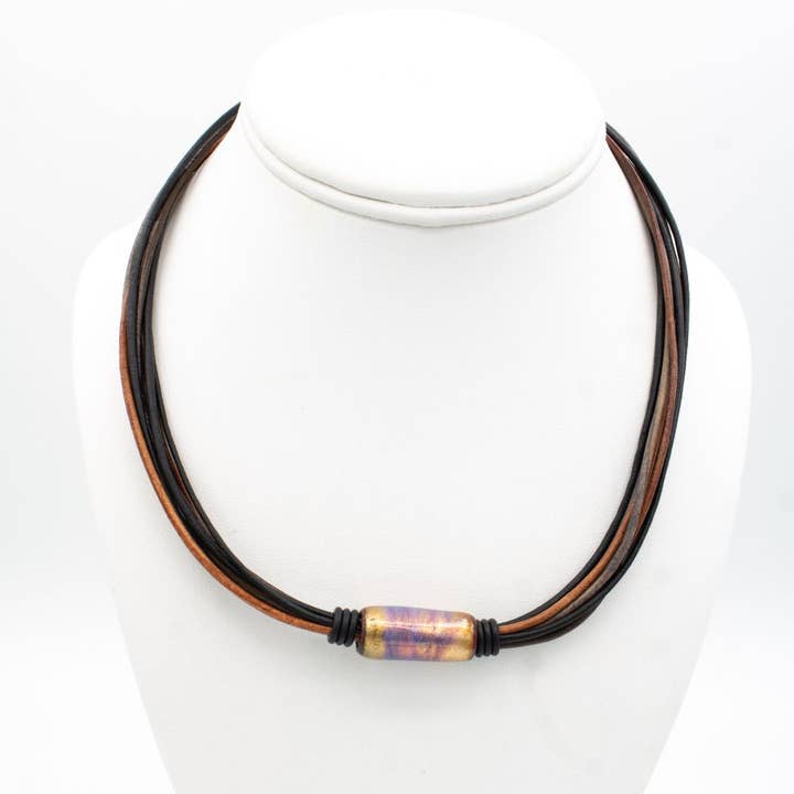 BS Purple Haze Necklace for wholesale by Montana Leather Designs