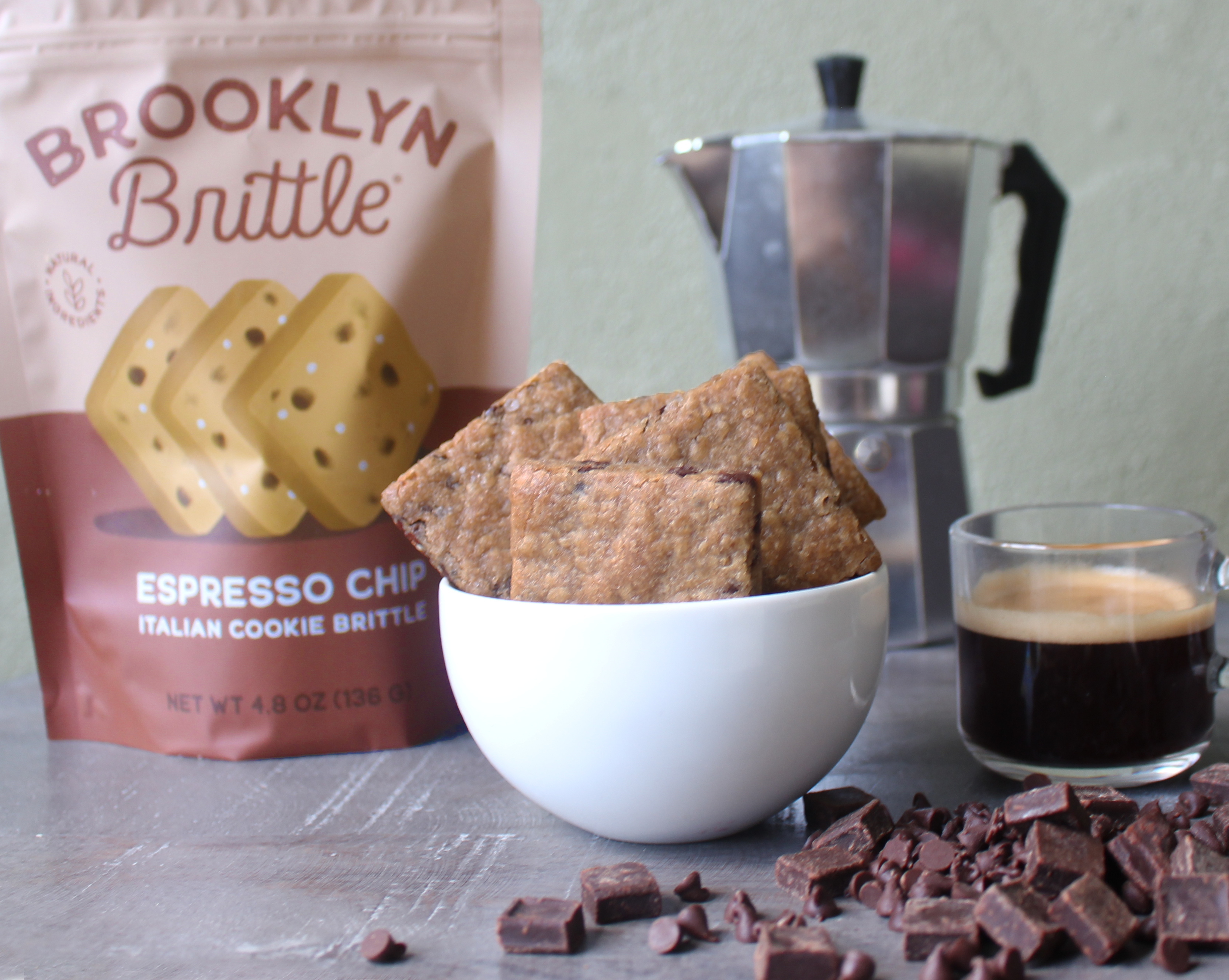 Brooklyn Brittle - Wholesale Cookie - Espresso Chip Italian Cookie Brittle - Pouch Bag4